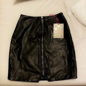 Black Faux Leather Skirt